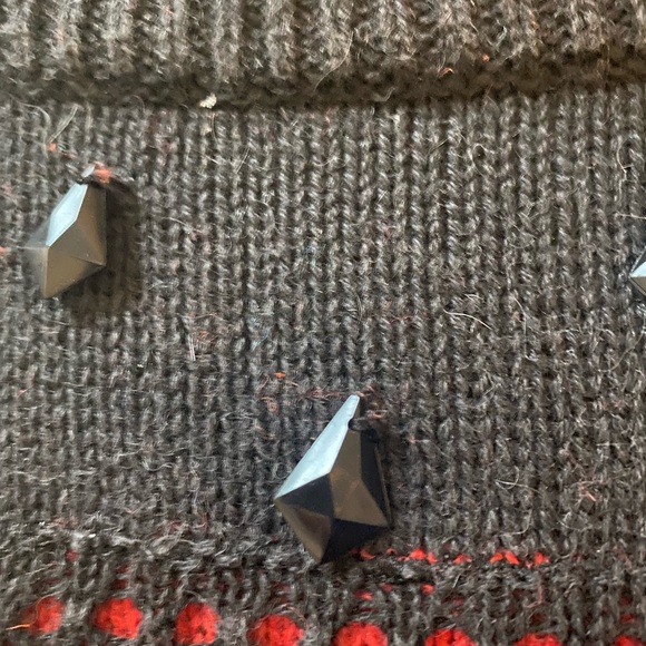 Vintage 1989 Bonnie and Bill by Holly Cowlneck Sweater with Fringe & Gems - Picture 3 of 7